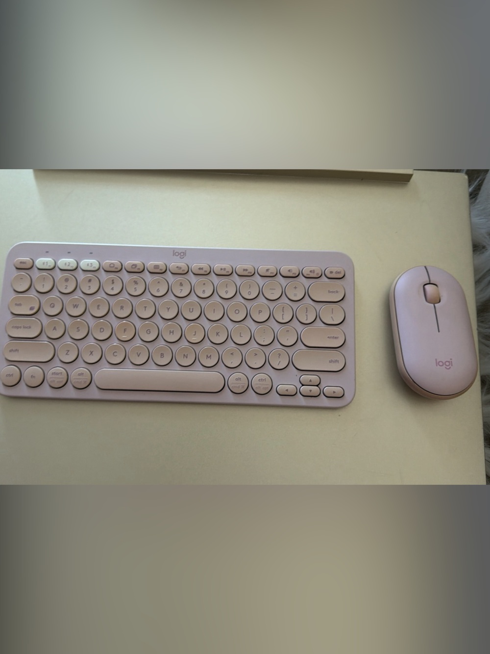 Pink Logitech Wireless Keyboard and Mouse - Compact Chic Typing Set